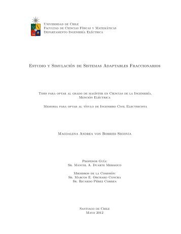 Informe de Avance para Tesis II - Tesis Electrónicas Universidad de ...