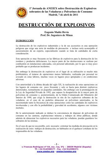 DESTRUCCIÓN DE EXPLOSIVOS - aneiex