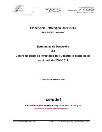 Planeación Estratégica 2004-2014 - Cenidet