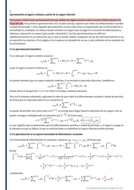 MATEMÁTICA ACTUARIAL VIDA