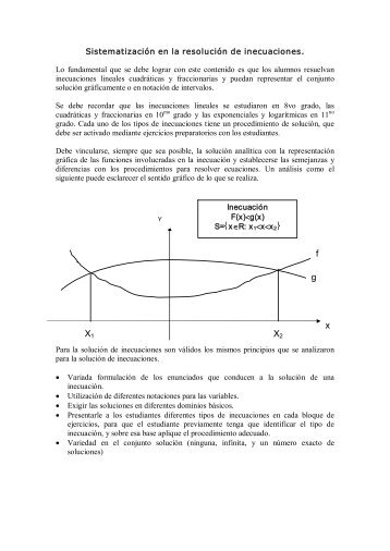 Sistematización en la resolución de inecuaciones. - Matemática