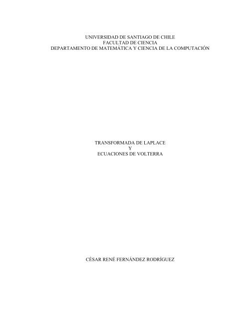 Transformada de Laplace - Universidad de Santiago de Chile