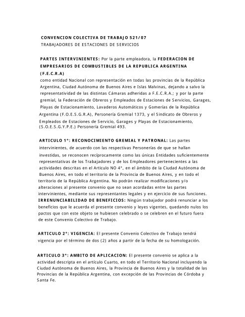 CCT 521-07 Estaciones de Servicio - SOESGyPE