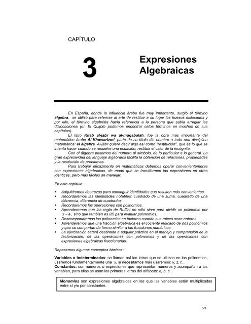 Capítulo 3 - Expresiones Algebraicas