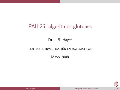 PAII-26: algoritmos glotones - Cimat