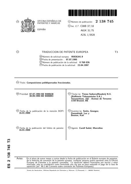 COMPOSICIONES POLIDISPERSADAS FRACCIONADAS ... - Inicio