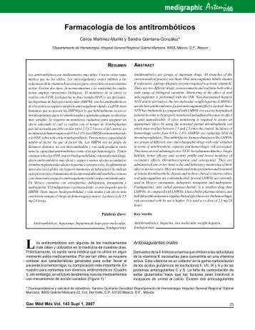 Farmacología de los antitrombóticos - edigraphic.com