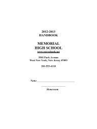 Memorial HS Student Handbook 2012-2013 - West New York ...