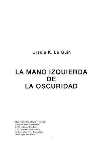 LA MANO IZQUIERDA DE LA OSCURIDAD - El Caminante