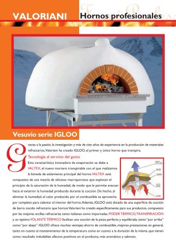 Vesuvio serie IGLOO VALORIANI Hornos profesionales