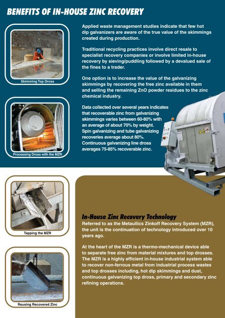 Metaullics Zinkoff Recovery System (MZR) - Pyrotek