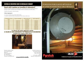 SISTEMA DI RECUPERO MZR DI METAULLICS ZINKOFF ... - Pyrotek