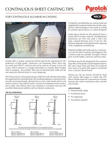 Continuous Sheet Casting Tips - English (A4) - Pyrotek