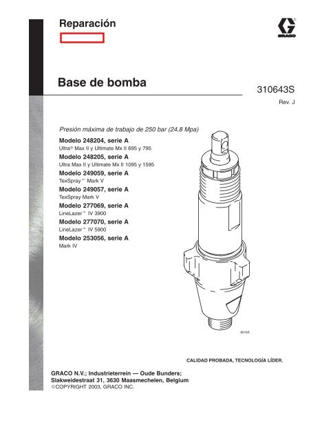 310643j , Base de bomba - Graco Inc.