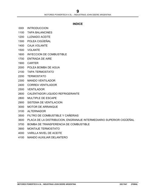 PARTS CATALOG - John Deere