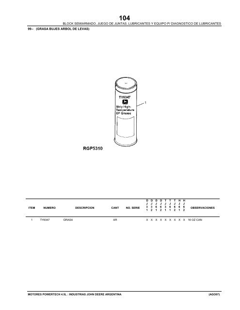 PARTS CATALOG - John Deere