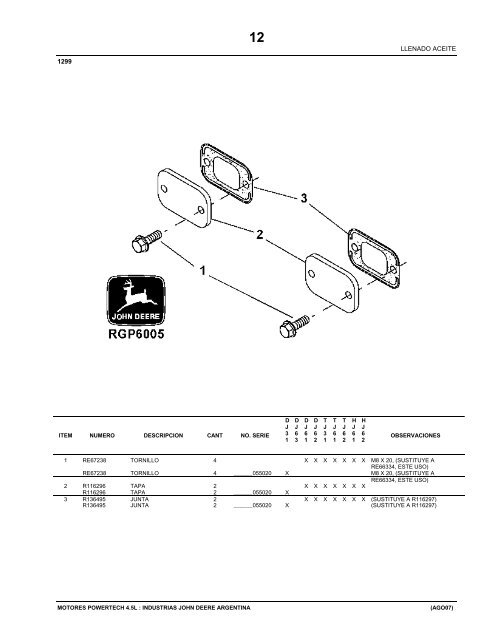 PARTS CATALOG - John Deere