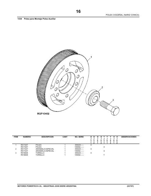 PARTS CATALOG - John Deere