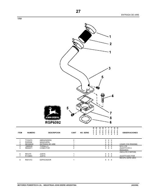 PARTS CATALOG - John Deere