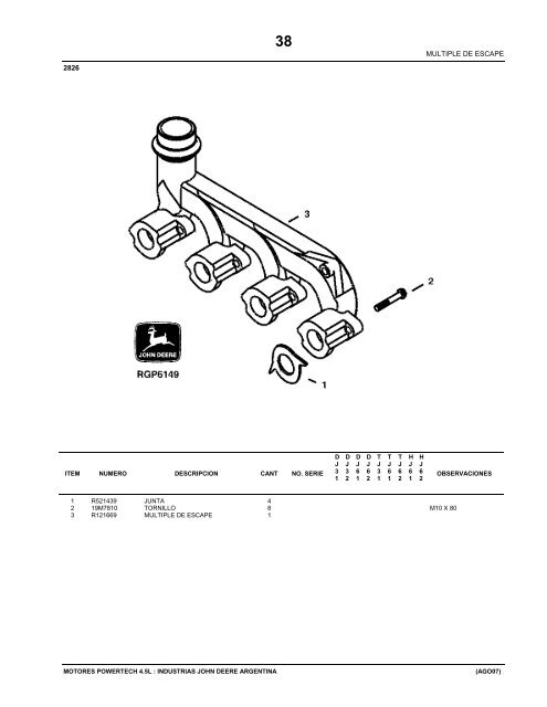 PARTS CATALOG - John Deere