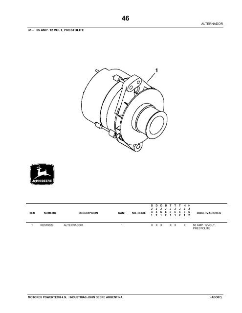 PARTS CATALOG - John Deere