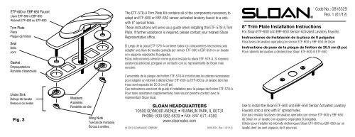 Sloan ETF-578-A Trim Plate | Installation Instruction - Sloan Valve ...