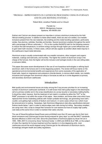 promag - improvements in casthouse processing using - Pyrotek