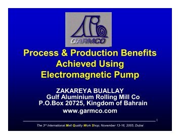 Process & Production Benefits Achieved Using ... - Pyrotek
