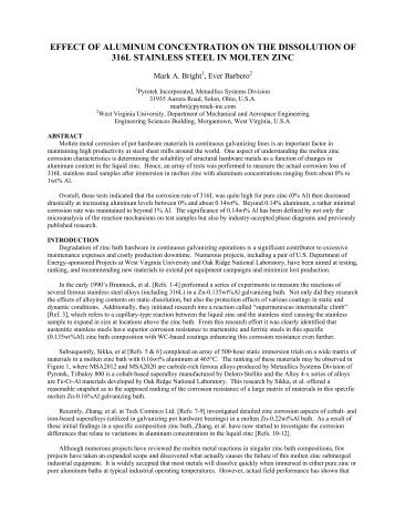 EFFECT OF ALUMINUM CONCENTRATION ON THE ... - Pyrotek