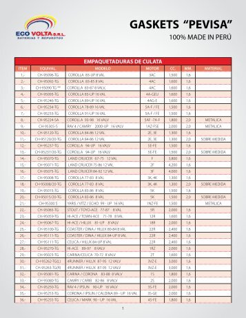 GASKETS “PEVISA”