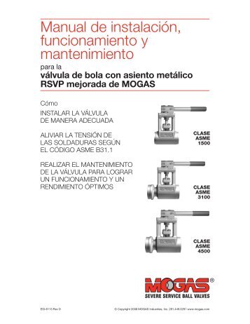 Manual de instalación, funcionamiento y mantenimiento - Mogas ...