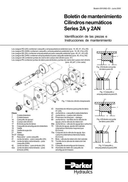 Boletín de mantenimiento Cilindros neumáticos Series 2A y ... - Parker