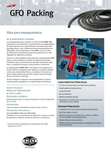 Fibra para empaquetadura - WL Gore & Associates, Inc.