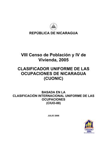 Clasificador Uniforme de las Ocupaciones de Nicaragua ... - Inide
