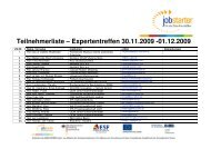 Teilnehmerliste – Expertentreffen 30.11.2009 -01.12.2009