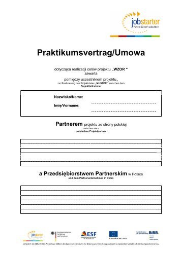 Praktikumsvertrag/Umowa