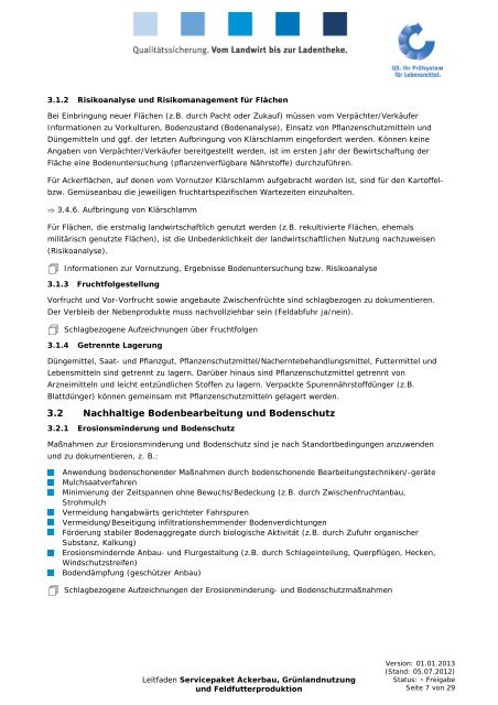 QS-Leitfaden Ackerbau - iq-agrar