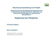 Ergebnisse der Pilotphase (PDF, 278 KB) - QS-Reha