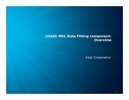 Intel® MKL Data Fitting component. Overview - QT software GmbH