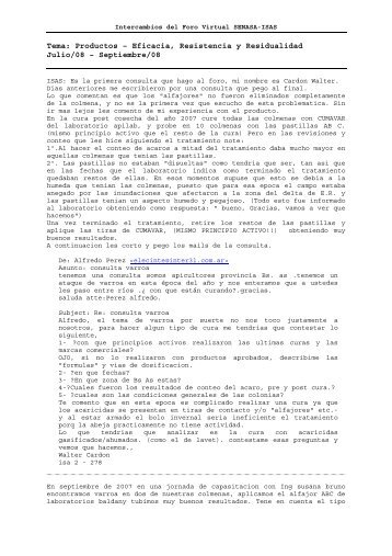 Tema: Productos – Eficacia, Resistencia y Residualidad ... - Senasa