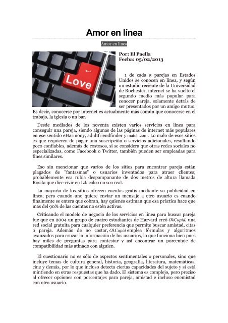 Amor en línea - Repositorio Digital
