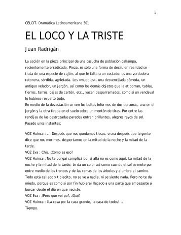 EL LOCO Y LA TRISTE - Celcit