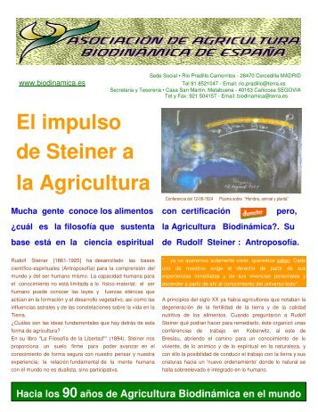 El Impulso de Steiner a la Agricultura (Folleto ... - Biodinamica