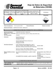 Hoja de Datos de Seguridad de Materiales ... - General Chemical