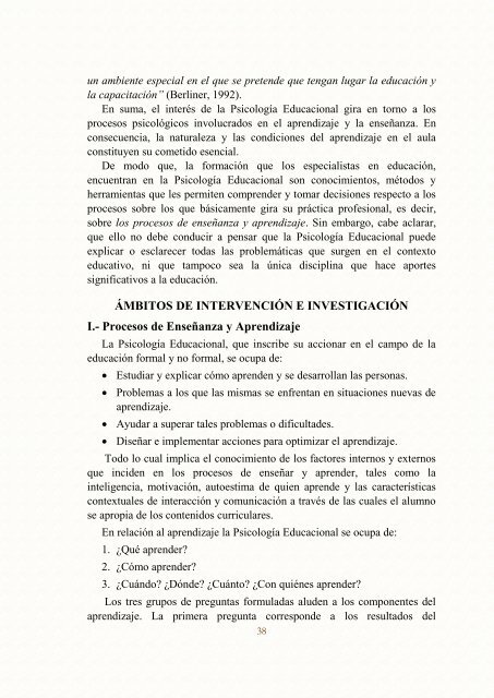 VOLUMEN 1 Psicología Educacional en el Contexto de la Clínica ...