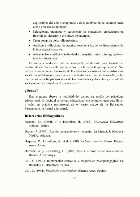 VOLUMEN 1 Psicología Educacional en el Contexto de la Clínica ...