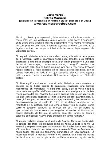 Carta Verde - Cuentos para ebook