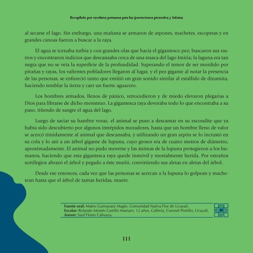 Mitos y leyendas del Agua en el Peru: Recopilados por ... - WSP