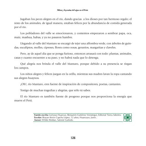 Mitos y leyendas del Agua en el Peru: Recopilados por ... - WSP