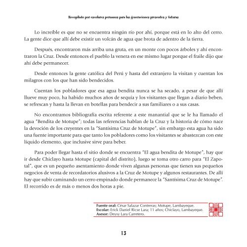 Mitos y leyendas del Agua en el Peru: Recopilados por ... - WSP